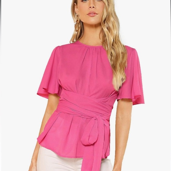 Blouse with waist tie - Picture 3 of 5